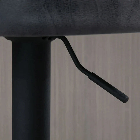 Rootz Bar Stool - Set of 2 Bar Stools - Height Adjustable - 360 Degree Swivel Design - Grey - 57cm x 50cm x 84-104cm