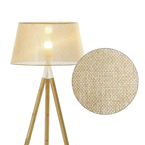 Rootz Floor Lamp - Floor Lamp In A Tripod Design - Buswood And Linen - Living Room Lamp - Bedroom Lamp - Office Lamp - Sand - 67x 67 x 154 cm
