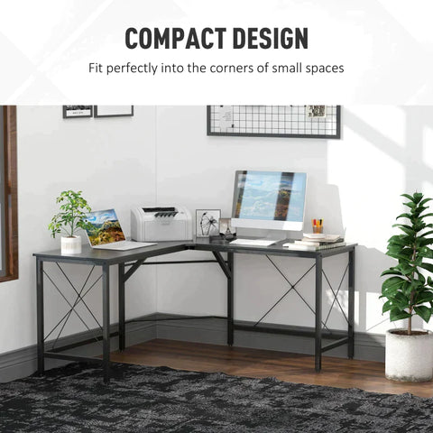 Rootz Desk - Office Desk - Gaming Desk - L Shape Desk - Black - 150 x 150 x 76 cm