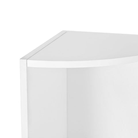 Rootz Corner Shelf With 4 Shelves - Floating Shelf - Wall Shelf - Wooden Shelf - Industrial Shelf - Storage Shelf - Chipboard - White - 30 x 129.5 x 30 cm (W x H x D)