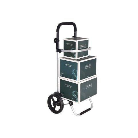 Rootz Shopping Trolley - Shopping Trolley With Large Capacity - Grocery Trolley - Shopping Cart - Portable Shopping Trolley - Shopping Trolley With Handle - 600D Polyester - Black - 47 x 33 x 97 cm