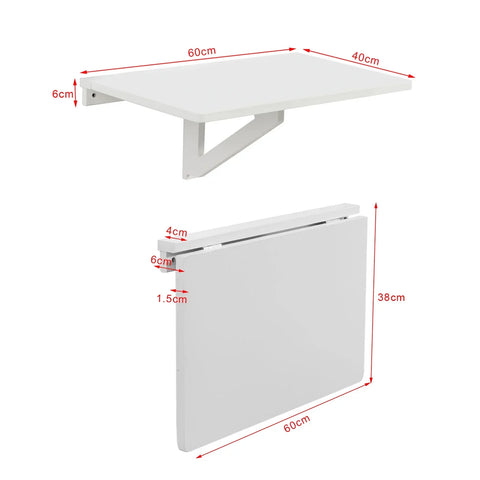 Rootz- Folding Wall-mounted Drop-leaf Table- Computer Desk Children Table Desk- Kitchen Dining Table