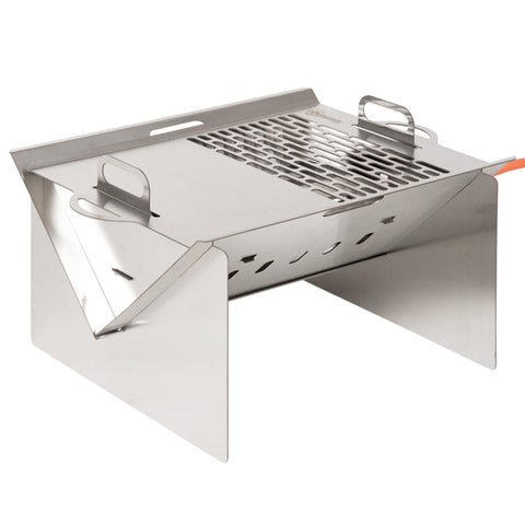 Rootz Table Grill - Gas Grill - Bbq Grill - Camping Grill With Grill Net - Small Outdoor Table Gas Grill - Removable - Stainless Steel - Silver - 52 x 40 x 31 cm