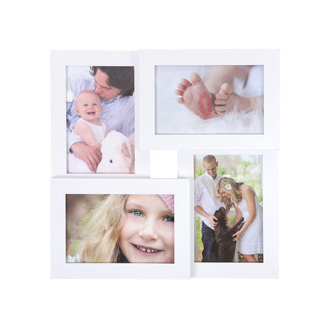 Rootz Picture Frames - Photo Collage For 4 Photos - Multi-picture Frame Set - Wall Mounted - MDF - Glass - White - 30.5 x 30.5 cm