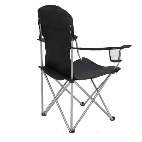 Rootz Camping Chair - Set Of 2 Camping Chair - Portable Camping Chair - Folding Camping Chair - Lightweight Camping Chair - Outdoor Chair - Black - 76 x 51.5 x 95.5 cm (L x W x H)