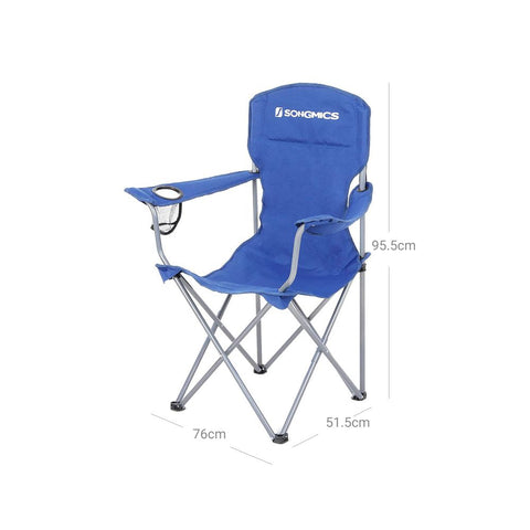 Rootz Camping Chair - Set Of 2 Camping Chair - Portable Camping Chair - Folding Camping Chair - Lightweight Camping Chair - Outdoor Chair - Blue - 76 x 51.5 x 95.5 cm (L x W x H)