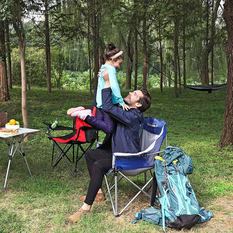 Rootz Camping Chair - Portable Camping Chair - Folding Camping Chair - Lightweight Camping Chair - Outdoor Chair - Red/Black - 90 x 60 x 103 cm