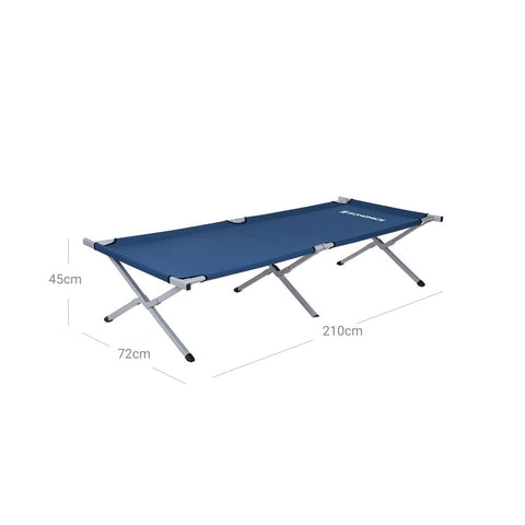 Rootz Camping Bed - Portable Camping Bed - Folding Camping Bed - Camping Cot - Lightweight Camping Bed - Camping Bed With Transport Bag - Blue - 210 x 72 x 45 cm