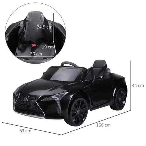 Rootz Children's Electric Car - Children's Car - Children's Vehicle - Electric Car - Black - 106 x 43 x 44 cm