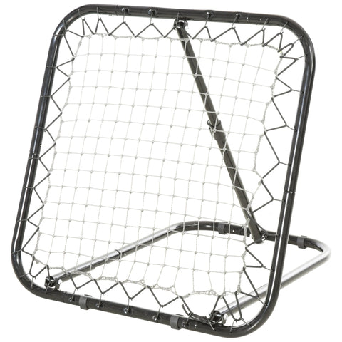 Rootz Rebounder Net - Football Rebounder Net - Foldable Kickback Goal - Rebound Wall Net - Adjustable - Black - 78 x 84 x 65-78 cm