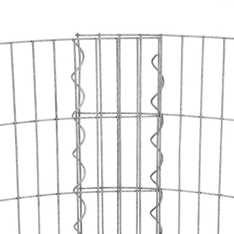 Rootz Gabion - Made Of Metal - Spiral Hooks - Gabion Cage - Heavy-Duty Gabion - Gabion Fencing - Silver - 90 x 80 cm (Ø x H)