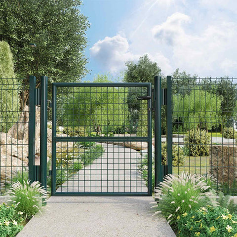 Rootz Garden Gate - Metal Garden Gate - Styles Garden Gate - Garden Entrance Gate - Custom Garden Gate - Garden Gate With Lock - Green - 106 x 6 x 150 cm
