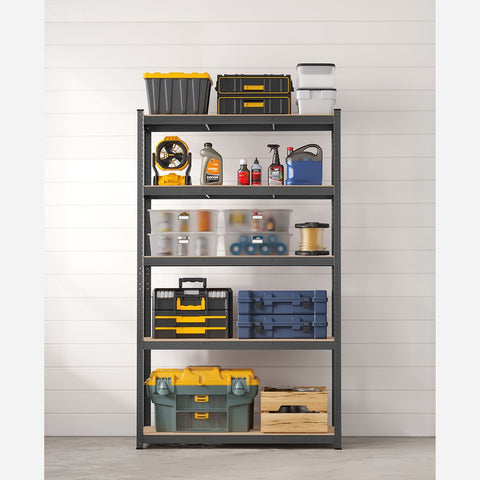 Rootz Cellar Shelf - Heavy Duty Shelf - With 5 Adjustable Shelves - Tall Storage Shelving - Utility Shelving - Gray - 60 x 120 x 200 cm