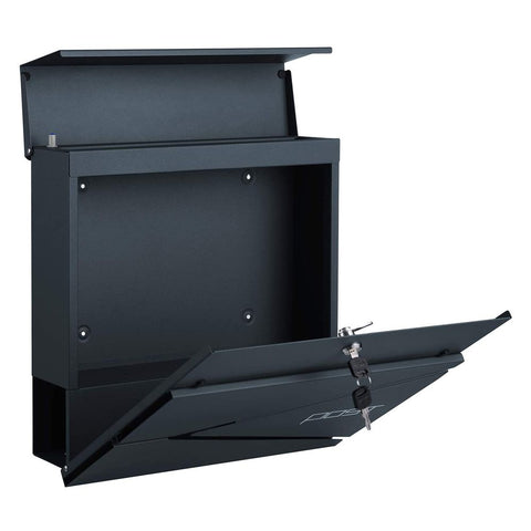 Rootz Mailbox - Wall Letterbox - Wall Mailbox - Wall-Mounted Mailbox - Post-Mounted Mailbox - Mailbox For Letters - Anthracite