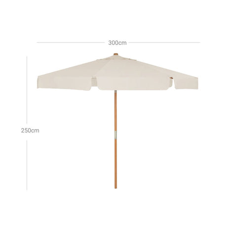 Rootz Parasol - Outdoor Parasol - Garden Parasol - Sunshade Parasol - Umbrella Parasol - Beach Parasol - Market Parasol - Beige - 300 cm
