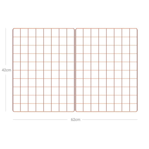 Rootz Grid Photo Wall - Grid Plate - Set Of 2 Grid Photo Wall - Photo Display Grid - Grid Photo Collage - Wall-Mounted Grid Photo Display - Diy Grid Photo Wall - Grid Panel Photo Wall - Rose Gold - 42 x 31 cm