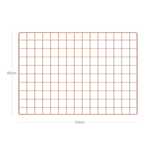 Rootz Grid Photo Wall - Grid Plate - Set Of 2 Grid Photo Wall - Photo Display Grid - Grid Photo Collage - Wall-Mounted Grid Photo Display - Diy Grid Photo Wall - Grid Panel Photo Wall - Gold - 65 x 45 cm (L x W)