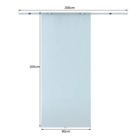 Rootz Sliding Glass Door - Sliding Door - Glass Door - Frosted Glass Door - 900 x 2050 mm
