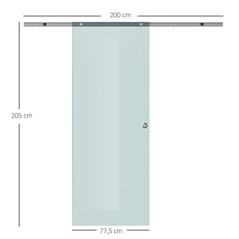 Rootz Sliding Glass Door - Sliding Door - Glass Door - Frosted Glass Door -  775 X 2050 mm