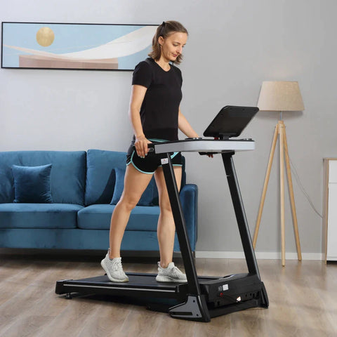 Rootz Treadmill - Electric Treadmill - Folding Treadmill With 12 Programs And Mobile Phone Holder - Steel - Black - 71 x 128 x 122 cm