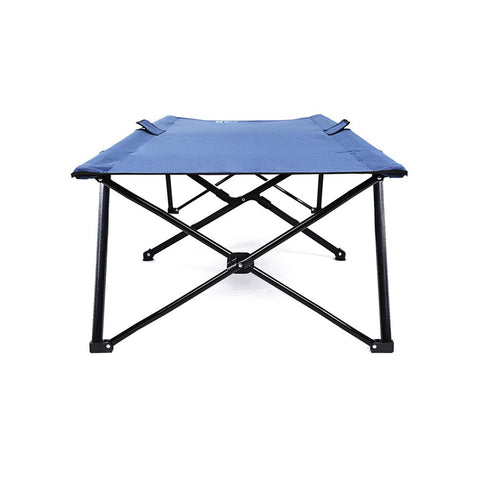 Rootz Camping Bed - Heavy Duty Camping Bed - Folding Camp Bed - Outdoor Sleeping Cot - Compact Camp Bed - Camping Bed for Kids - Blue - 206 x 45 x 75 cm (W x H x D)