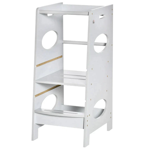Rootz Kids Step Stool - Kids Learning Tower - Step Stool - Stool Standing - With 3 Steps - Gray - 40 x 50 x 90 cm