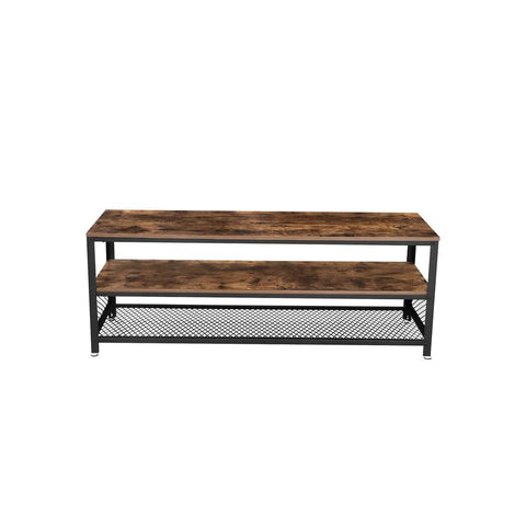 Rootz TV Lowboard - TV Stand - Industrial Style Tv Lowboard With 3 Levels - Media Console - TV Cabinet - Television Stand - Wall-mounted - Open-shelf TV Stand - Chipboard - Iron Frame - Vintage - 140 x 40 x 52 cm (L x W x H)