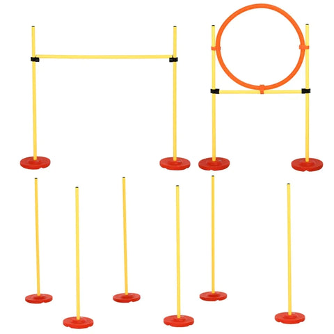 Rootz Dog Agility Set - 3-in-1 Pet Training Set - High Jump - Round Rods - Easy To Carry - Yellow