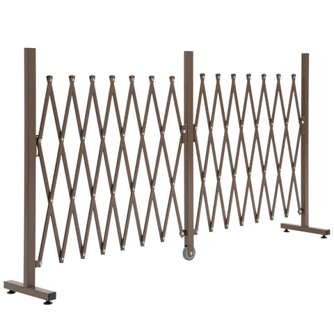 Rootz Scissor Gate - Barrier Scissor - Barrier Extendable - Fence - Expanding Trellis Fence - Dark Brown - L405 x W31 x H103.5 cm