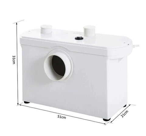 Rootz Lifting Station - Waste Water Pump - For Toilet Shower - Lifting Unit - Polypropylene - White - 51 x 21 x 31 cm