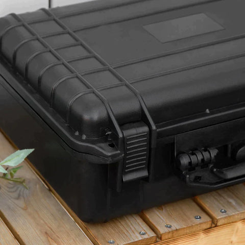 Rootz Valuables Case with Handle - Tool Case - Waterproof - PP plastic - Black - 56cm x 42cm x 21cm