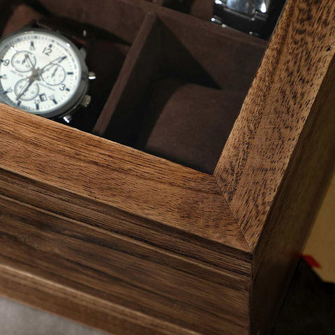 Rootz Watch Box - 8 Compartments Watch Box - Watch Storage Box - Watch Organizer Box - Wooden Watch Box - Luxury Watch Box - Travel Watch Box - Watch Case Box