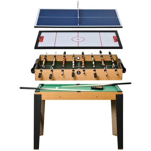 Rootz Table Football - Table Hockey - Table Tennis - Billiards - Wood - Black - 107 x 61 x 84.5 cm