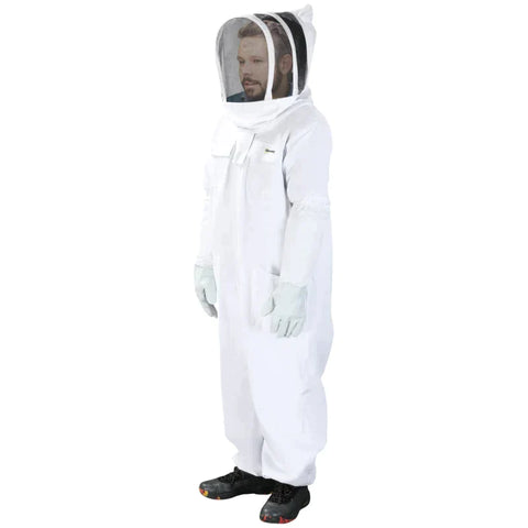 Rootz Beekeeper Suit - Cotton Beekeeper Suit - Full Body Beekeeper Suit - With Kidskin Gloves - Cotton - White - XXXL