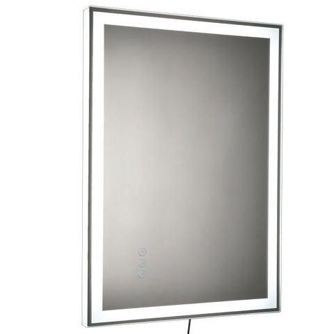 Rootz Wall Mirror - Bathroom Mirror - Led Mirror - Touch Wall Mirror - Aluminum - 70 x 50 x 3 cm
