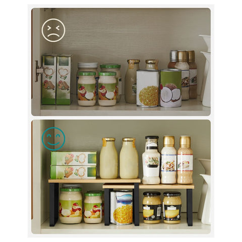 Rootz Kitchen Organizer - Set Of 4 Kitchen Organizers - Cabinet Organizer - Countertop Organizer - White Natural Colour