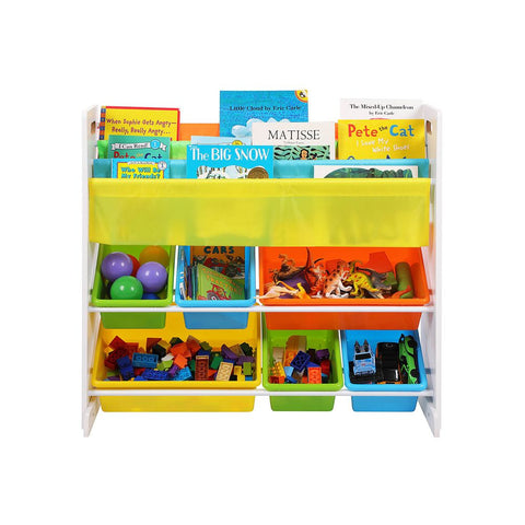 Rootz Kids Storage Rack - Children's Shelf - Toy Shelf - Toy Storage Shelf - Kids' Toy Organizer - Toy Display Shelf - Toy Rack - Toy Storage Ideas - Beech/White - 86 x 78 x 27 cm (W x H x D)