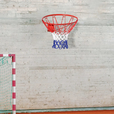 Rootz Basketball Hoop with Net - Basketball Net - Indoor - Outdoor - Steel Tube+Nylon - Red+Blue+White
