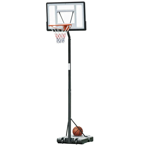 Rootz Mobile Basketball Stand - Basketball Stand - Height-adjustable - Steel/plastic - Black - 90 x 165 x 302-352 cm