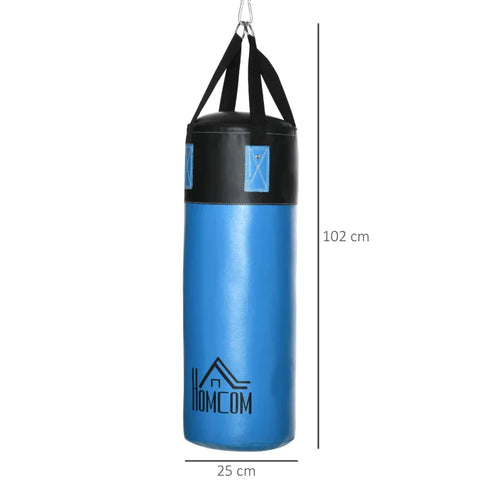 Rootz Punching Bag Set - Boxing Set - With Boxing Gloves - Filled Set - For Adults And Young People - Blue - 100 kg - Ø25 x 120 cm