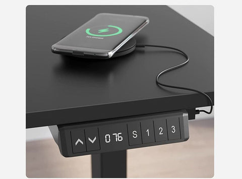 Rootz Desk - Electric Height-adjustable Desk - Electric Table - Dual Motor - Chipboard - Steel - Black - 60 x 120 x (73.5-119) cm (D x W x H)