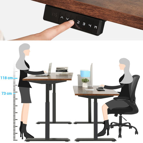 Rootz Height-Adjustable Desk - Standing Desk - Gaming Desk - Electric Desk - Height-Adjustable Gaming Desk - Desk Without Top - Black