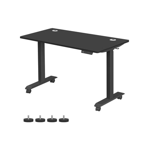 Rootz Desk - Electric Height-adjustable Desk - Electric Table - Chipboard - Steel - Black - 70 x 140 x (71-117) cm (D x W x H)