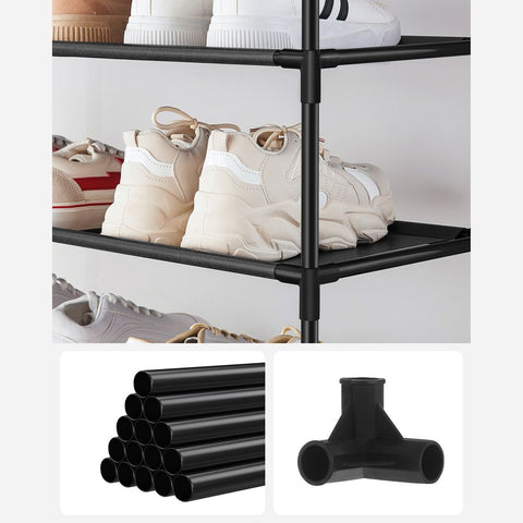 Rootz Shoe Rack With 10 Levels - Shoe rack with 10 tiers - 10-level shoe organizer - Vertical shoe storage unit - Space-saving shoe rack - Large capacity shoe shelf - Tall shoe stand with 10 levels - 33 X 33 X 173 Cm.