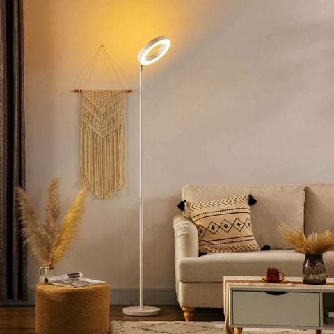 Rootz Floor Lamp - Uplighter - Smart - App And Voice Control - Many Colors - Steel - White - 25 x 25 x 168 cm