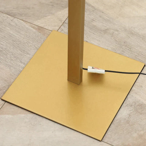 Rootz Floor Lamp - Spiral Floor Lamp - Living Room Floor Lamp - Bedroom Floor Lamp - Foot Switch - Metal - Gold - 20.5cm x 20.5cm x 147cm