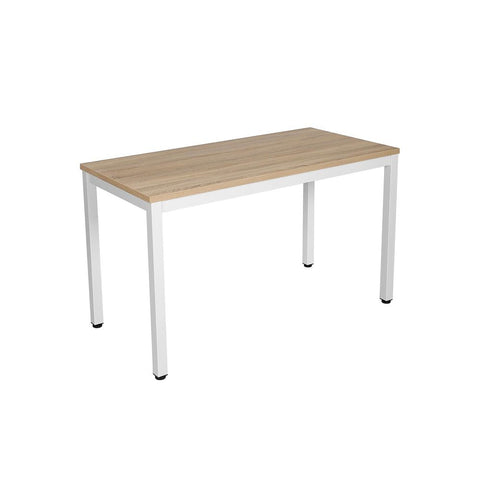 Rootz Computer Table - Home Office - Stretch Out Your Arms - Legs Comfortably - Ensures Safe Use - Home Accessories - Stands Firmly - Floor Or Carpet - Chipboard-metal - White-Natural Color - 120 x 76 x 60 cm
