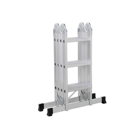 Rootz Multifunctional Ladder - Flexibility - Safety - Quality Tested - Reliable Stability - Non-slip Rubber Coating - Space-saving Storage  - 97 x 39 x 25.5 cm
