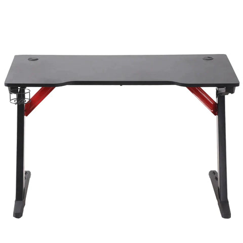 Rootz Gaming Table - Computer Table - With Led Light - Desk - With Drink Holder - Black - 120 x 60 x 73 cm
