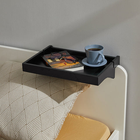 Rootz Bedside Shelf-Clip-on Hanging Shelf Bed Side Shelf Table Tray with 2 Wire Slots